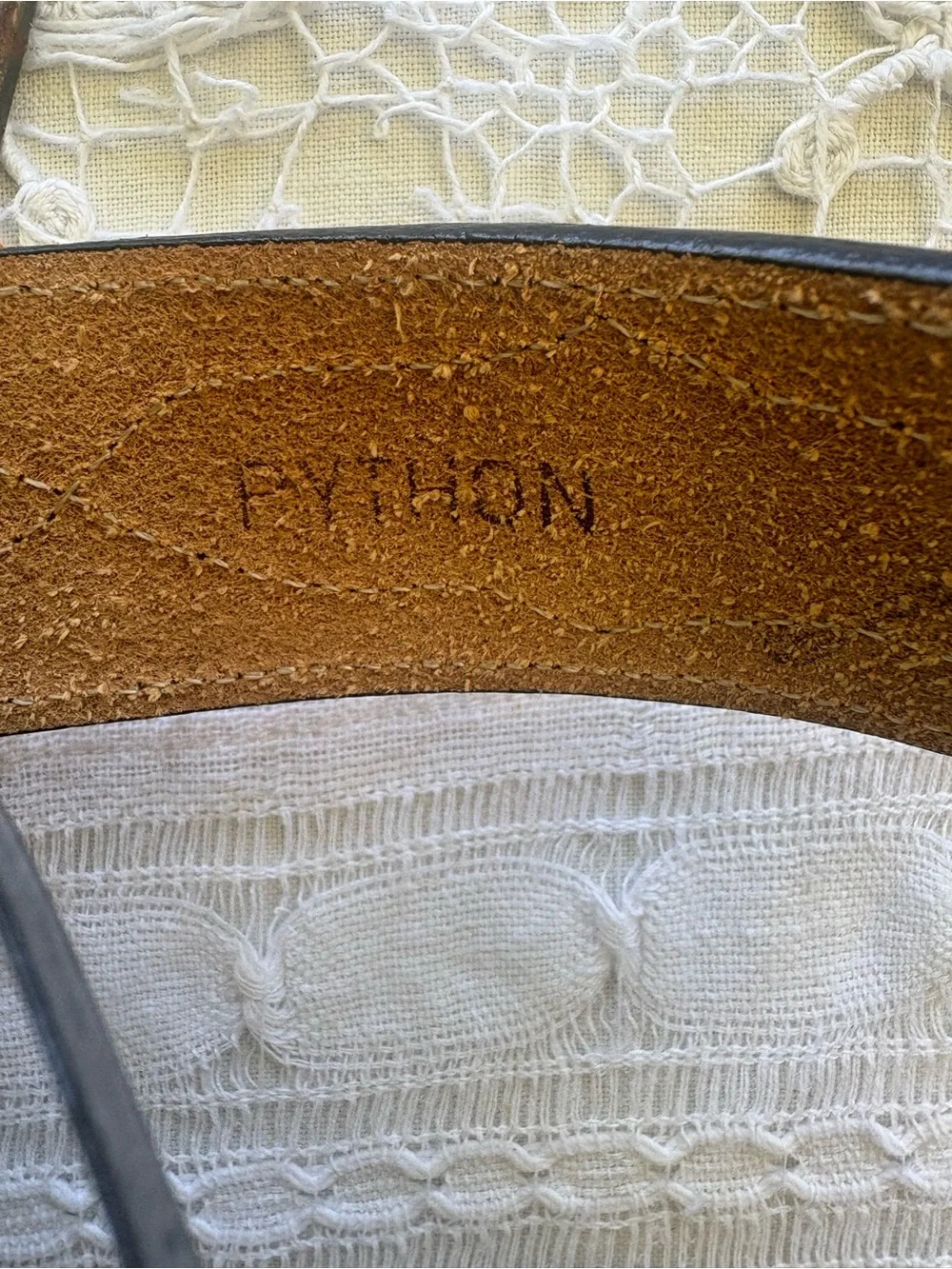 Vintage Leather python Belt